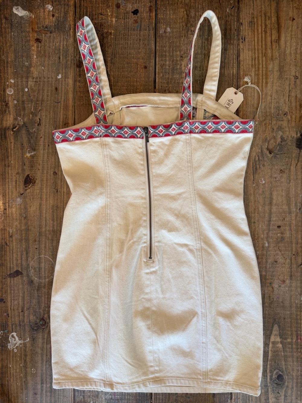 Shyanne Cream High-Rise Denim Dress NWT - Picture 3 of 8